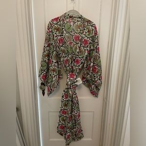 Dzubi 100% cotton India block print kimono magnolia print size M